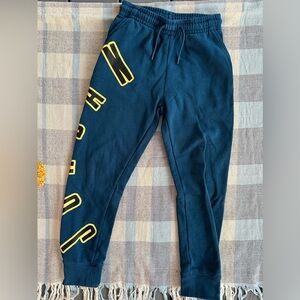 Kids Teal Jordan Nike Joggers with Yellow Accents Size 8-9